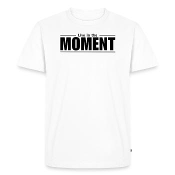 Vivez l’instant présent - T-shirt Premium bio Homme - blanc - Devant - Nico (187cm)