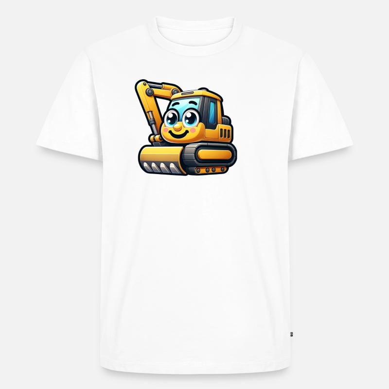 Bagger Design Geschenk Geschenkidee - Männer Premium Bio T-Shirt - Weiß