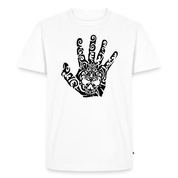 main tribal tete mort skull hand dead 1 - T-shirt Premium bio Homme - blanc - Devant - Nico (187cm)