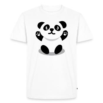 Dessin animé panda heureux - T-shirt Premium bio Homme - blanc - Devant - Nico (187cm)