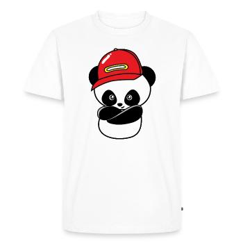 Panda hip hop cool - T-shirt Premium bio Homme - blanc - Devant - Nico (187cm)