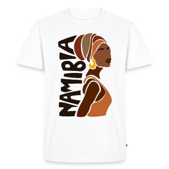 Namibie Namibien Mme Windhoek Namib Souvenir - T-shirt Premium bio Homme - blanc - Devant - Nico (187cm)
