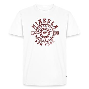 Mineola NY | New York Travel & Souvenir Gift - Men's Premium Organic T-Shirt - white - Front - Nico (187cm)