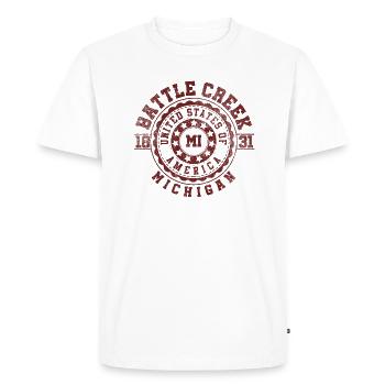 Ruisseau Battle, MI | Cadeau de voyage Michigan - T-shirt Premium bio Homme - blanc - Devant - Nico (187cm)