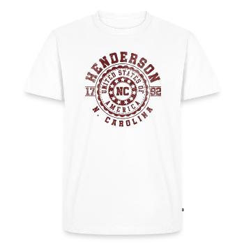 Henderson, Caroline du Nord | Cadeau de voyage en Caroline du Nord - T-shirt Premium bio Homme - blanc - Devant - Nico (187cm)