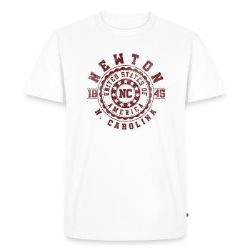 Newton (Caroline du Nord) | Cadeau de voyage en Caroline du Nord - T-shirt Premium bio Homme - blanc - Devant - Nico (187cm)