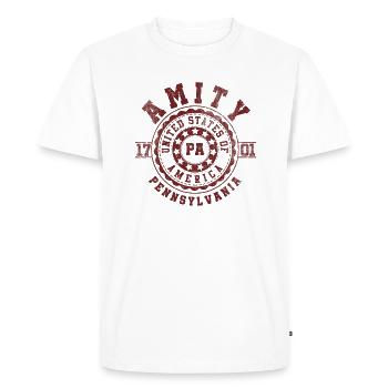 Amity PA | Pennsylvania - & Gift - Men's Premium Organic T-Shirt - white - Front - Nico (187cm)