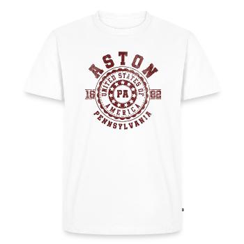 Aston PA | Pennsylvania - & Gift - Men's Premium Organic T-Shirt - white - Front - Nico (187cm)