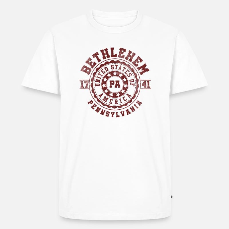 Bethlehem PA | Pennsylvania - & Geschenk - Männer Premium Bio T-Shirt - Weiß
