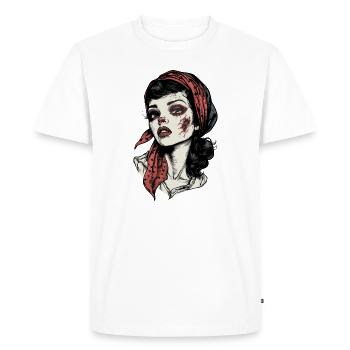 Musique Rockabilly Pin-up Fille Rock Zombie - T-shirt Premium bio Homme - blanc - Devant - Nico (187cm)