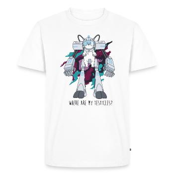 Rick And Morty Snuffles Funny Testicles Quote - Men's Premium Organic T-Shirt - white - Front - Nico (187cm)
