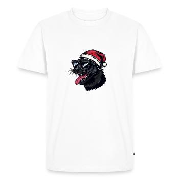 Panther Christmas Funny - Men's Premium Organic T-Shirt - white - Front - Nico (187cm)