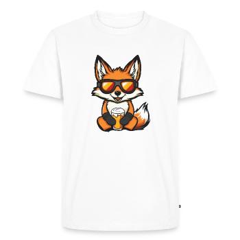 Bière après-ski Fuchs - T-shirt Premium bio Homme - blanc - Devant - Nico (187cm)