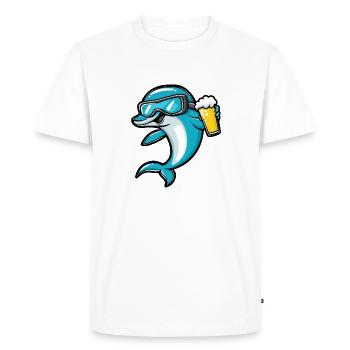 Delfin Après Ski Beer - Men's Premium Organic T-Shirt - white - Front - Nico (187cm)