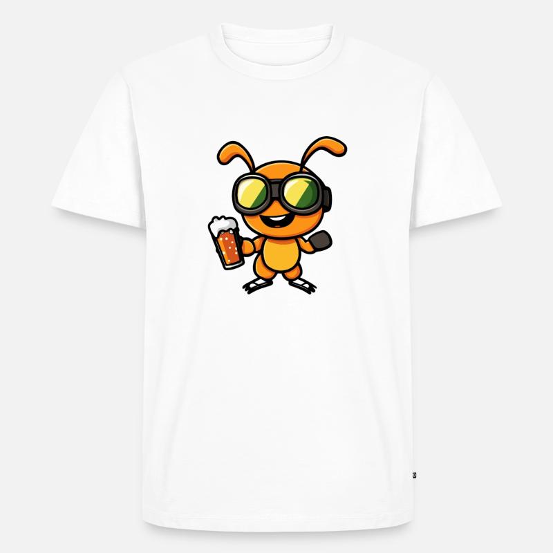 Ameise Apres Ski Bier Comic - Männer Premium Bio T-Shirt - Weiß