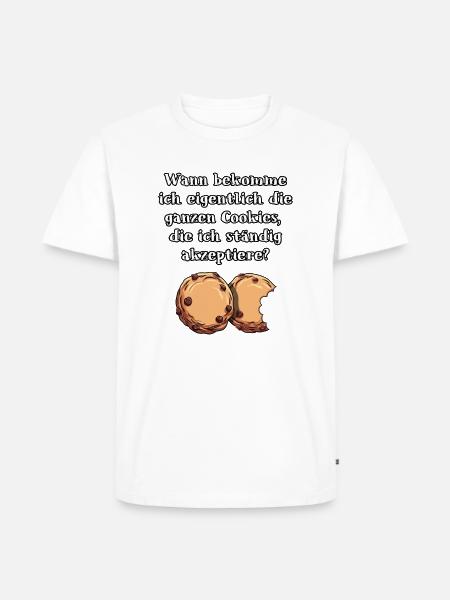 Cookies Spruch - Männer Premium Bio T-Shirt - Weiß