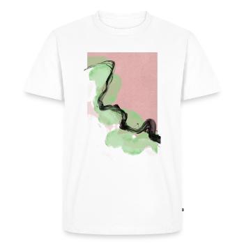 Motif japonais abstrait rose - T-shirt Premium bio Homme - blanc - Devant - Nico (187cm)