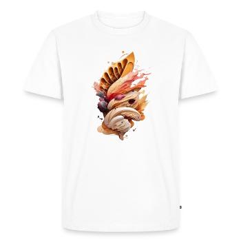 Watercolor Surreal Cafeteria - Men's Premium Organic T-Shirt - white - Front - Nico (187cm)