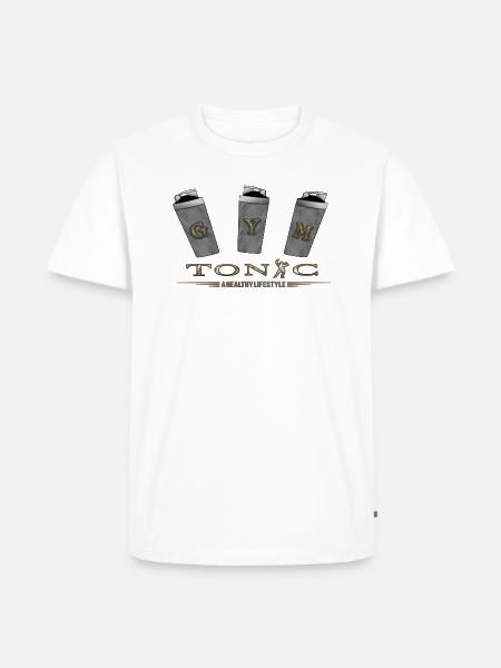 GYM TONIC - Männer Premium Bio T-Shirt - Weiß