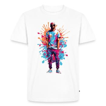 Hipsters cool - T-shirt Premium bio Homme - blanc - Devant - Nico (187cm)