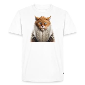 Viking Cat - Men's Premium Organic T-Shirt - white - Front - Nico (187cm)