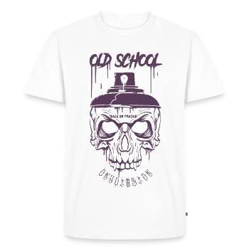 Crâne Punk Art Rétro - T-shirt Premium bio Homme - blanc - Devant - Nico (187cm)
