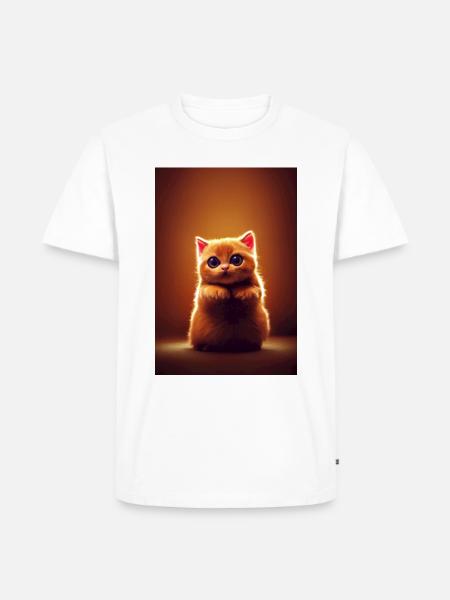 super cute cat - Männer Premium Bio T-Shirt - Weiß