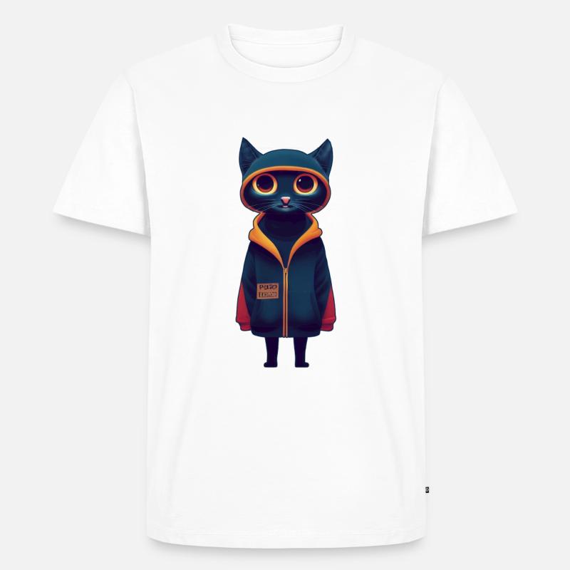 Chat avec pull - T-shirt Premium bio Homme - blanc