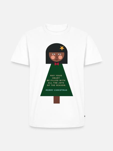 Weihnachtsgruß-Puppe im Grün - Männer Premium Bio T-Shirt - Weiß