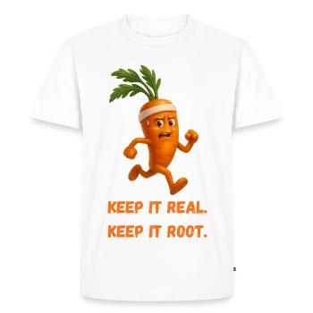 Carrot Runner - Gardez-le vrai caricature de racine - T-shirt Premium bio Homme - blanc - Devant - Nico (187cm)