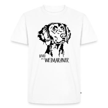 Aimé par un chien de braque de Weimar disant chien Wilsigns - T-shirt Premium bio Homme - blanc - Devant - Nico (187cm)