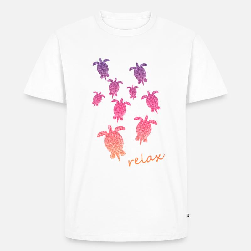 Schildkröten Turtle relax - Männer Premium Bio T-Shirt - Weiß