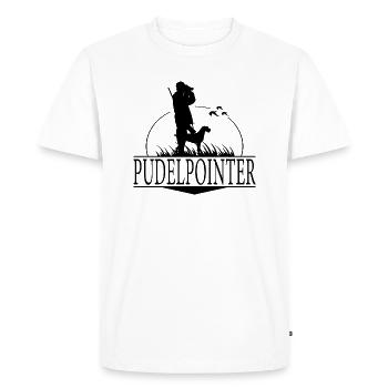 PUDELPOINTER Hunting Dogs Hunting Hunter Wilsigns - Men's Premium Organic T-Shirt - white - Front - Nico (187cm)