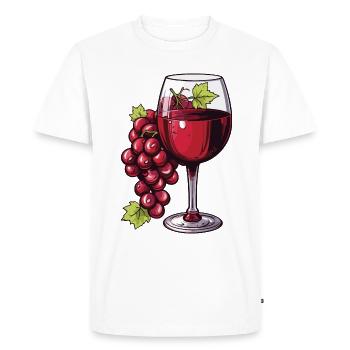 Wine Glass Grapes Wine - Men's Premium Organic T-Shirt - white - Front - Nico (187cm)