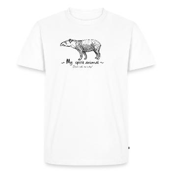 Mon animal totem est le tapir. - T-shirt Premium bio Homme - blanc - Devant - Nico (187cm)