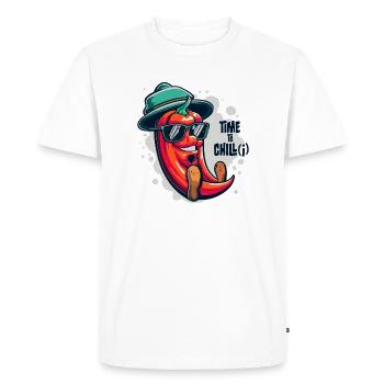 Temps jusqu’au piment(i) - T-shirt Premium bio Homme - blanc - Devant - Nico (187cm)