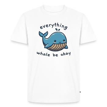 everything whale be okay - Men's Premium Organic T-Shirt - white - Front - Nico (187cm)