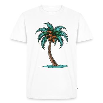 Palm Tree Icon - Men's Premium Organic T-Shirt - white - Front - Nico (187cm)
