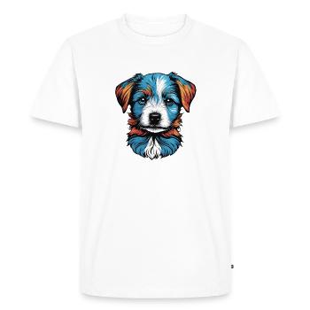 Portrait of a little blue dog - Men's Premium Organic T-Shirt - white - Front - Nico (187cm)