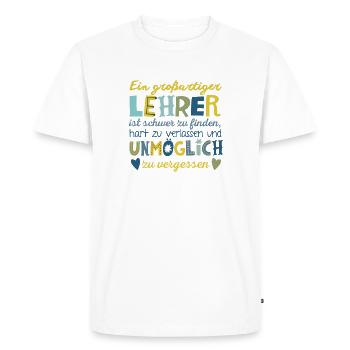 Großartiger Lehrer - Männer Premium Bio T-Shirt - Weiß - Vorne - Nico (187cm)