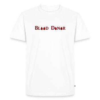 Blood donor - Men's Premium Organic T-Shirt - white - Front - Nico (187cm)