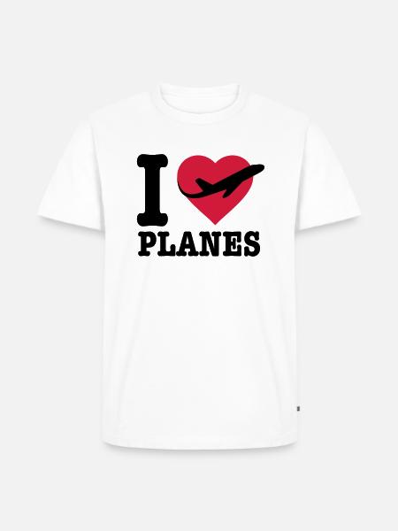 I love planes - black - Men's Premium Organic T-Shirt - white