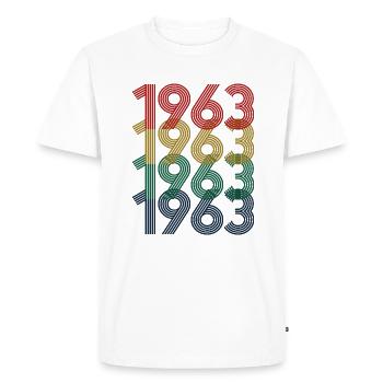 Cool Retro 1963, 60 ans, cadeau de 60e anniversaire - T-shirt Premium bio Homme - blanc - Devant - Nico (187cm)