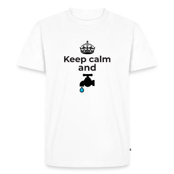 Garder le calme et la conception de l’eau - T-shirt Premium bio Homme - blanc - Devant - Nico (187cm)