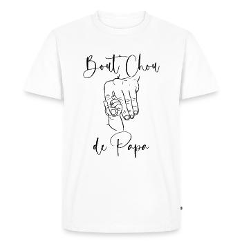 Cadeau Naissance Bébé Bout'Chou De Papa - T-shirt Premium bio Homme - blanc - Devant - Nico (187cm)