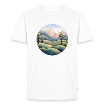 Paysage abstrait aux couleurs douces - T-shirt Premium bio Homme - blanc - Devant - Nico (187cm)
