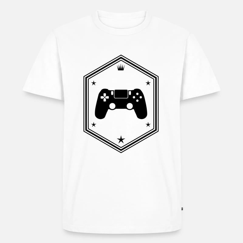 controller gamer - Männer Premium Bio T-Shirt - Weiß