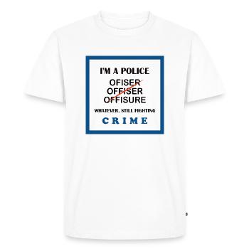 Police Officer T-Shirt Humorous UK Policing Design - Men's Premium Organic T-Shirt - white - Front - Nico (187cm)