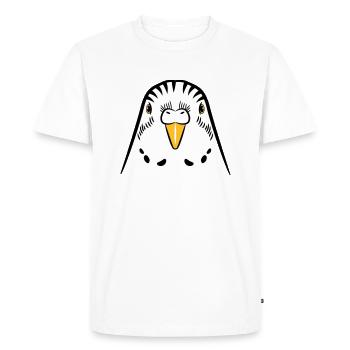 wellensittich head - Men's Premium Organic T-Shirt - white - Front - Nico (187cm)