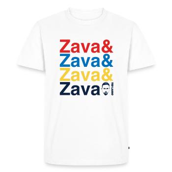 Ted Lasso Écriture Zava En Couleurs - T-shirt Premium bio Homme - blanc - Devant - Nico (187cm)